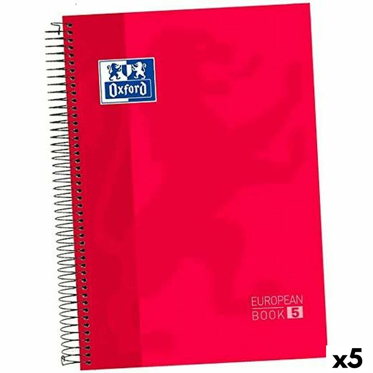 Anteckningsbok Oxford Europeanbook 5 Röd A4+ 120 Blad (5 antal)