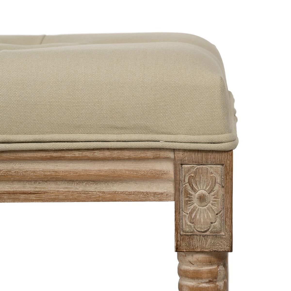 Sittpall Beige Gummiträ 122 x 41 x 46 cm - 5
