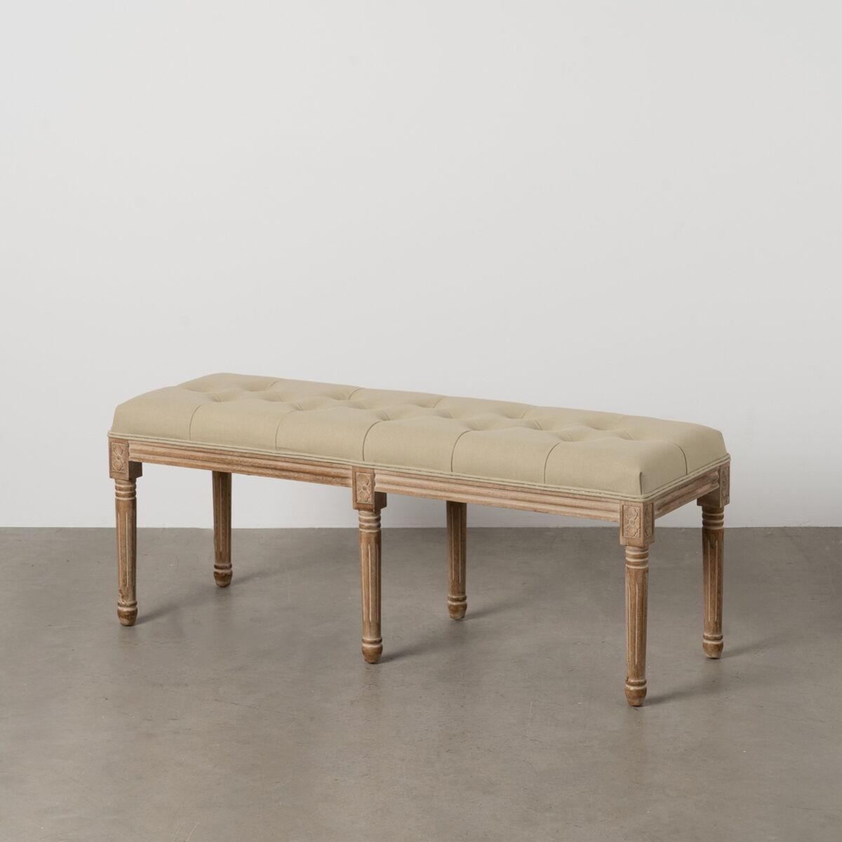 Sittpall Beige Gummiträ 122 x 41 x 46 cm - 2