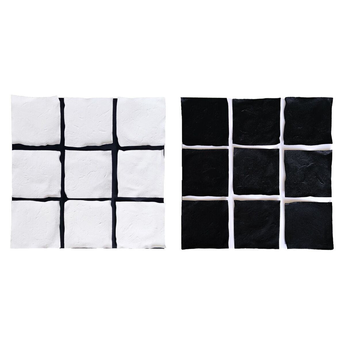 Kanvas Home ESPRIT Vit Svart Modern 80 x 4 x 80 cm (2 antal)