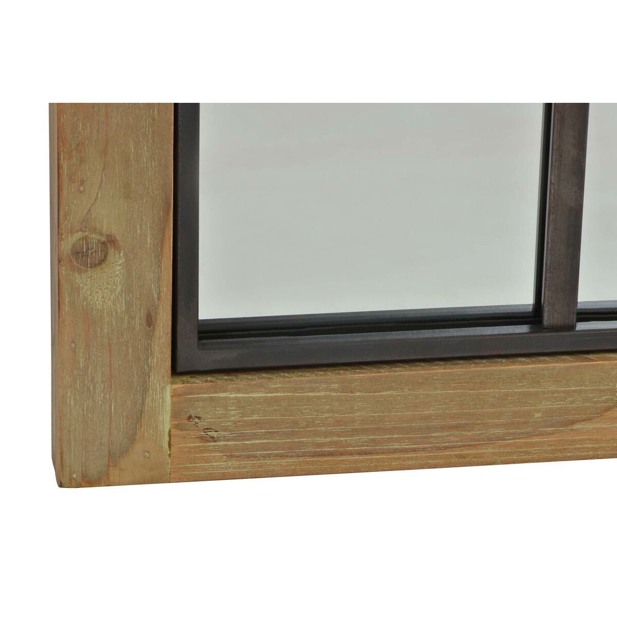 Väggspegel DKD Home Decor Brun Svart Naturell Fönster 60 x 3 x 95 cm - 9