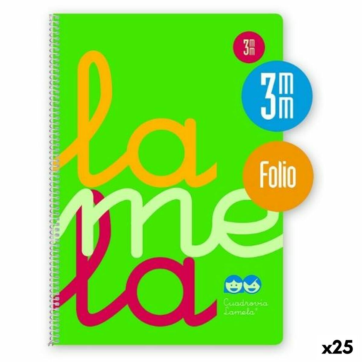 Anteckningsbok Lamela Cuadrovía Grön Fluorescerande Din A4 80 Blad 21,5 x 31,5 cm 5 Delar (25 antal)