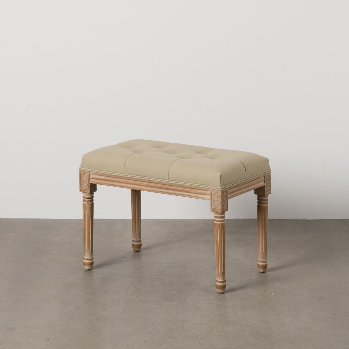 Sittpall Beige Gummiträ 65 x 41 x 48 cm - 2