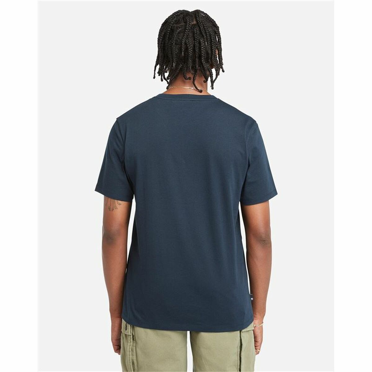 T-shirt med kortärm Herr Timberland Kennebec River Camo Linear Logo Blå - 4