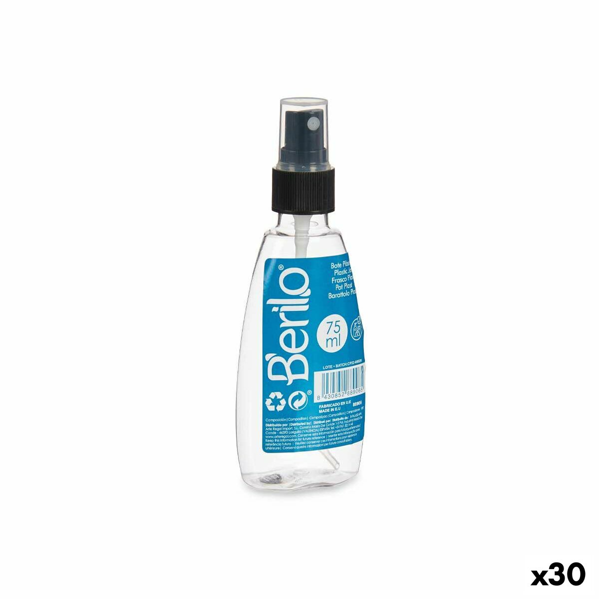 Sprej Berilo 98906 Svart Transparent Plast 75 ml (30 antal) - 4