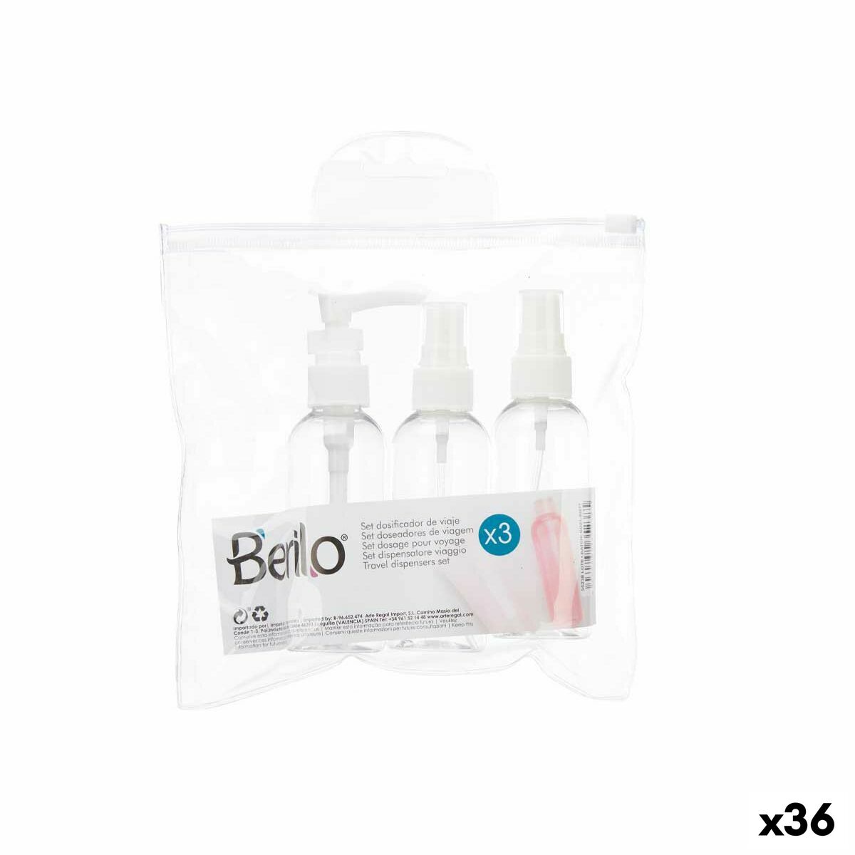 Travel Sett Berilo CH56289 Vit Transparent Plast (36 antal) - 4