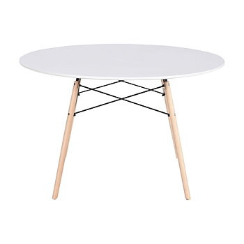 Matsalsbord Home ESPRIT Vit Svart Naturell Björk Trä MDF 120 x 120 x 74 cm