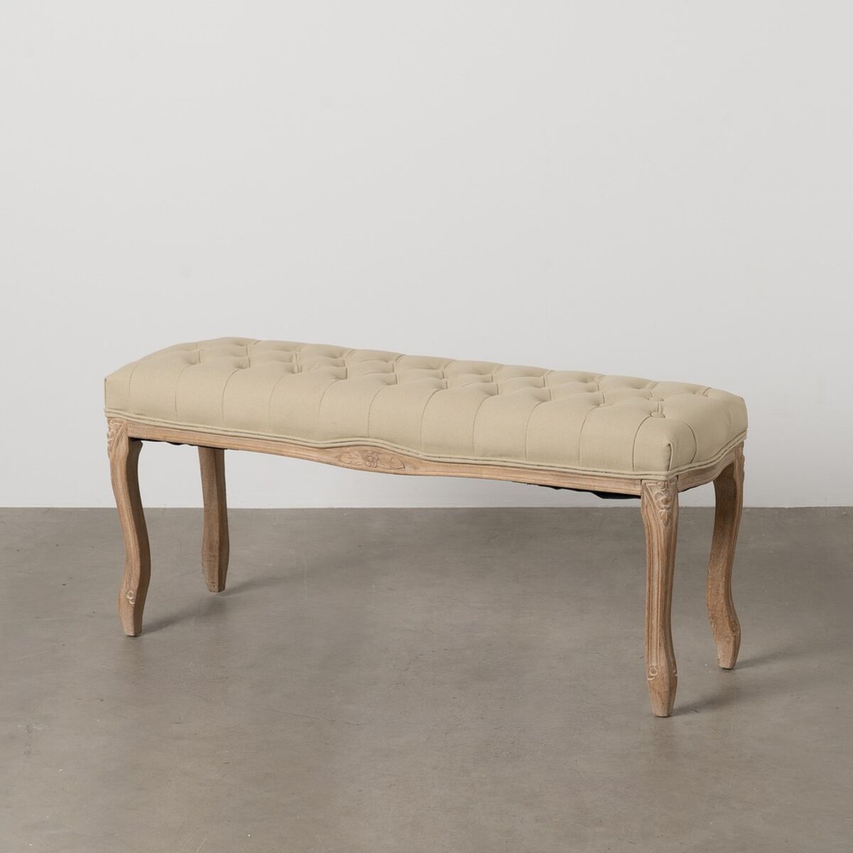 Sittpall Beige Gummiträ 110 x 47 x 36 cm - 2