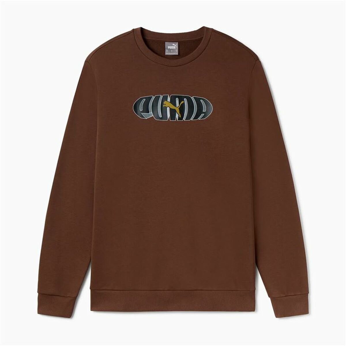 Tröja utan huva Herr Puma Essentials+ Graphic Crew Fl Hombre Brun