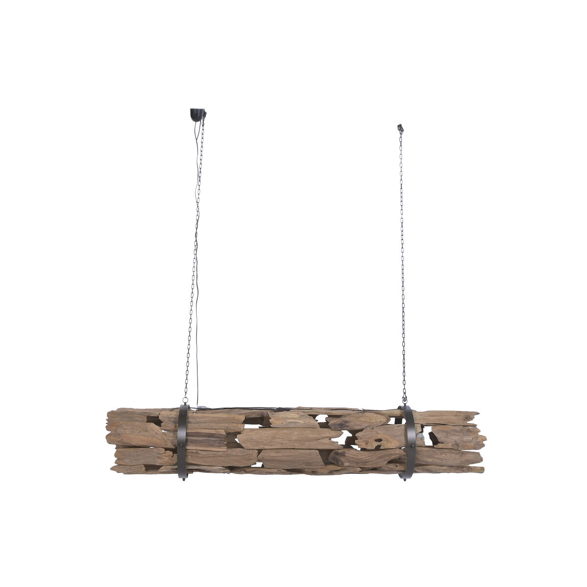Taklampa Home ESPRIT Brun Trä Järn teakträ 50 W 180 X 33 X 33 CM