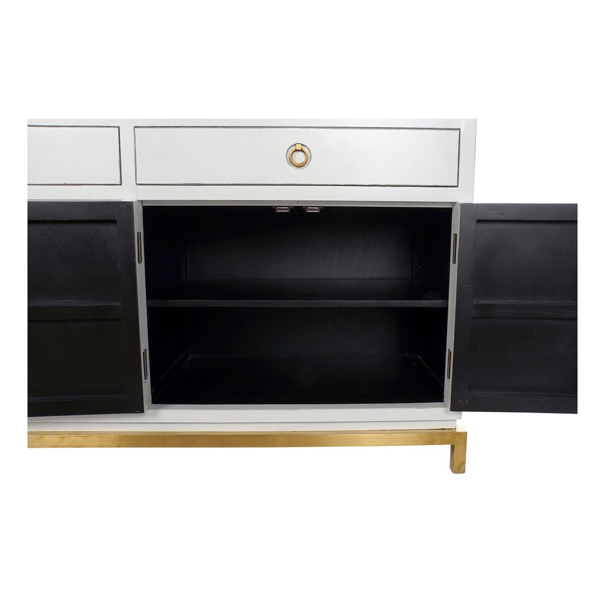 Skänk DKD Home Decor Kamakura Vit Gyllene Metall Poppel 150 x 50 x 80 cm (150 x 50 x 80 cm) - 7