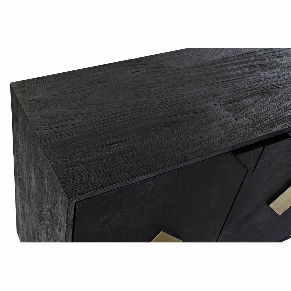 Skänk DKD Home Decor 145 x 42 x 77 cm Svart Gyllene Mangoträ - 2
