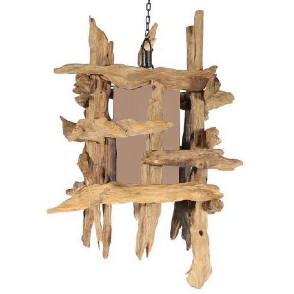 Taklampa Home ESPRIT Brun teakträ 50 X 50 X 79 CM