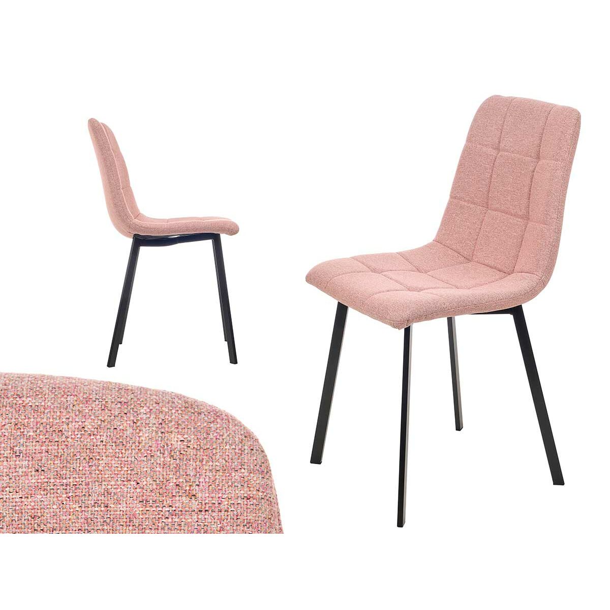 Stol Rosa Tyg 45 x 89 x 53 cm Elegant (4 antal) - 4