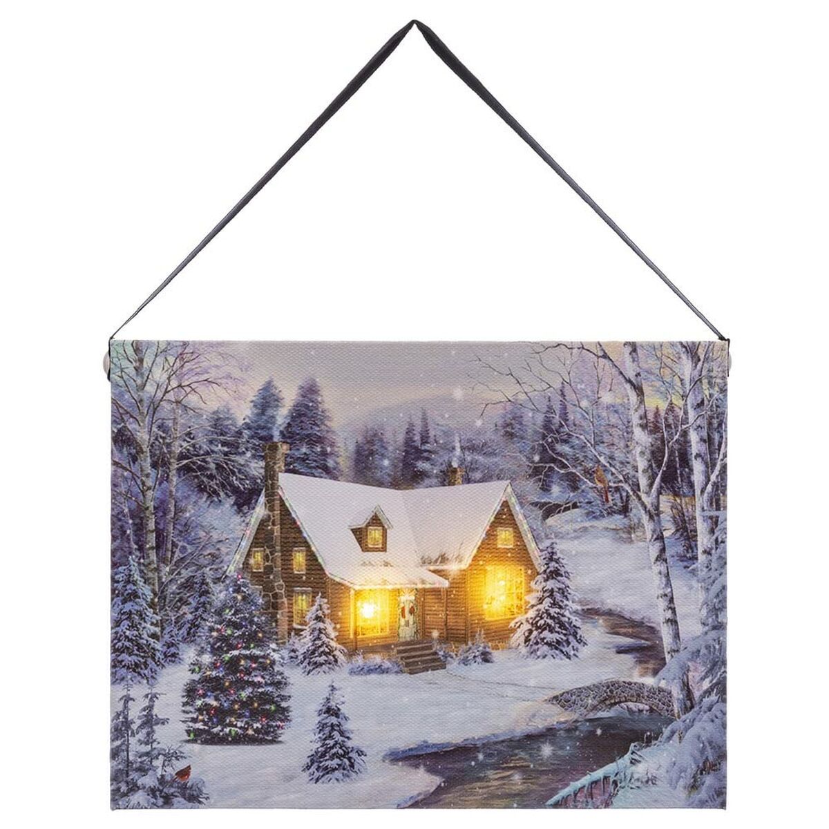 Tavla Jul Multicolour Trä Kanvas 20 x 15 x 1,8 cm - 6