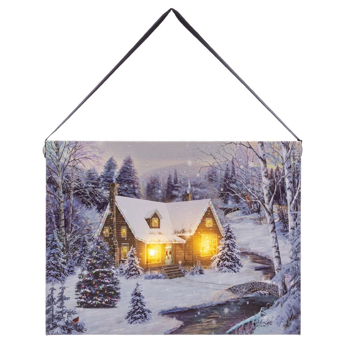 Tavla Jul Multicolour Trä Kanvas 20 x 15 x 1,8 cm - 5