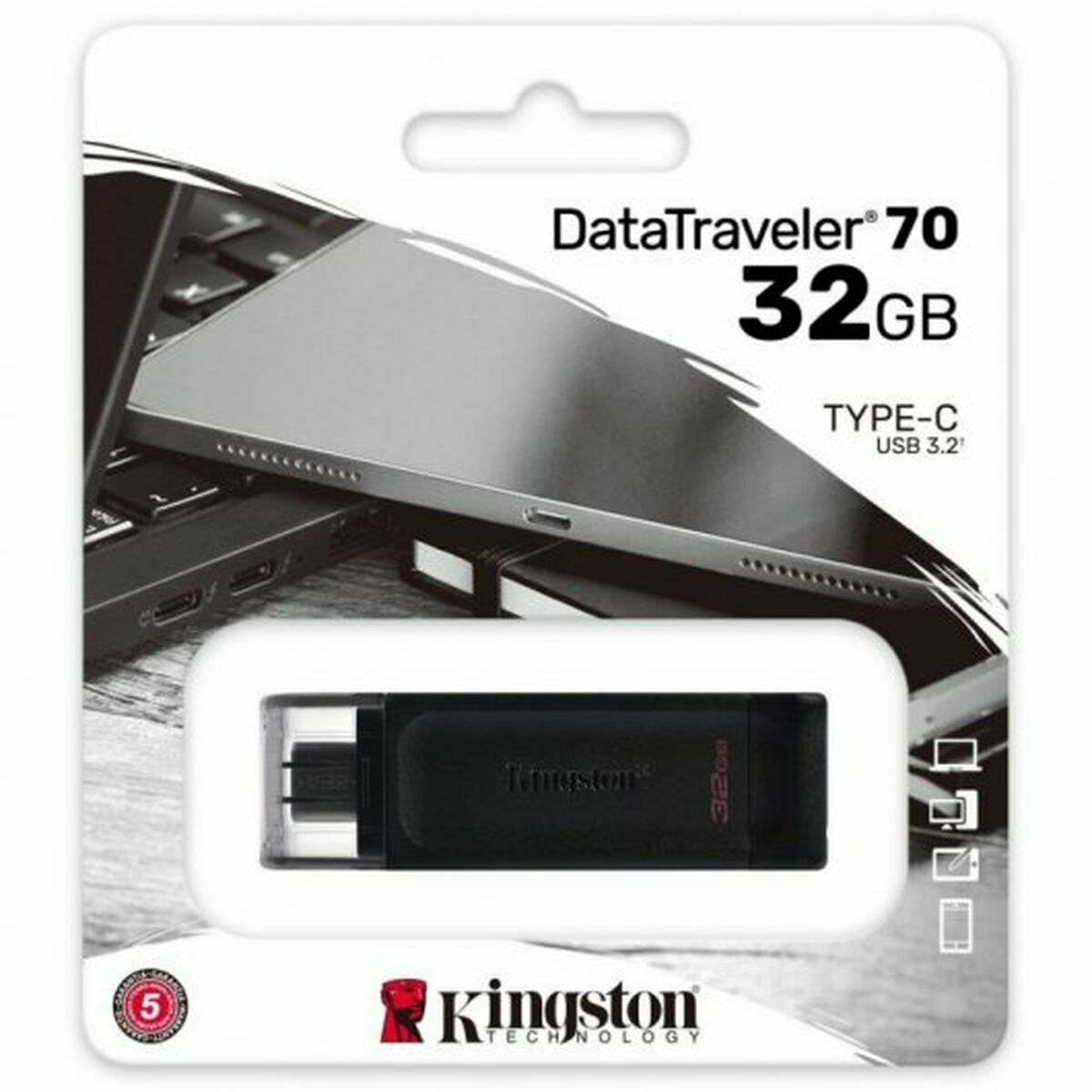 USB-minne Kingston DT70/128GB Svart 128 GB - 5