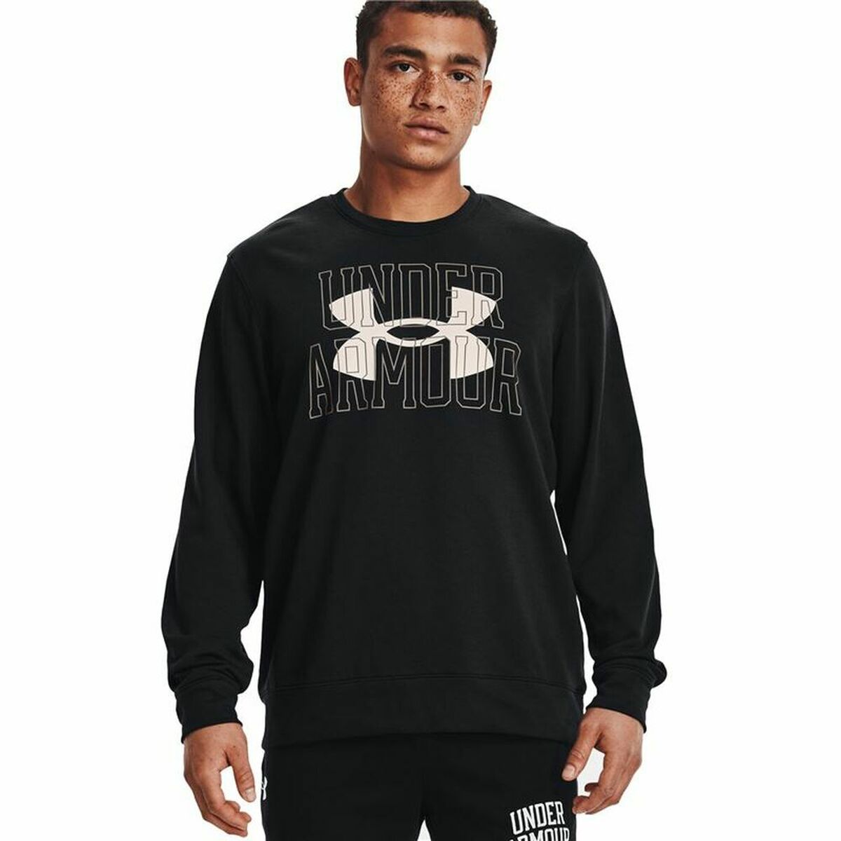 T-shirt med lång ärm Herr Under Armour Logo Crew Svart - 5