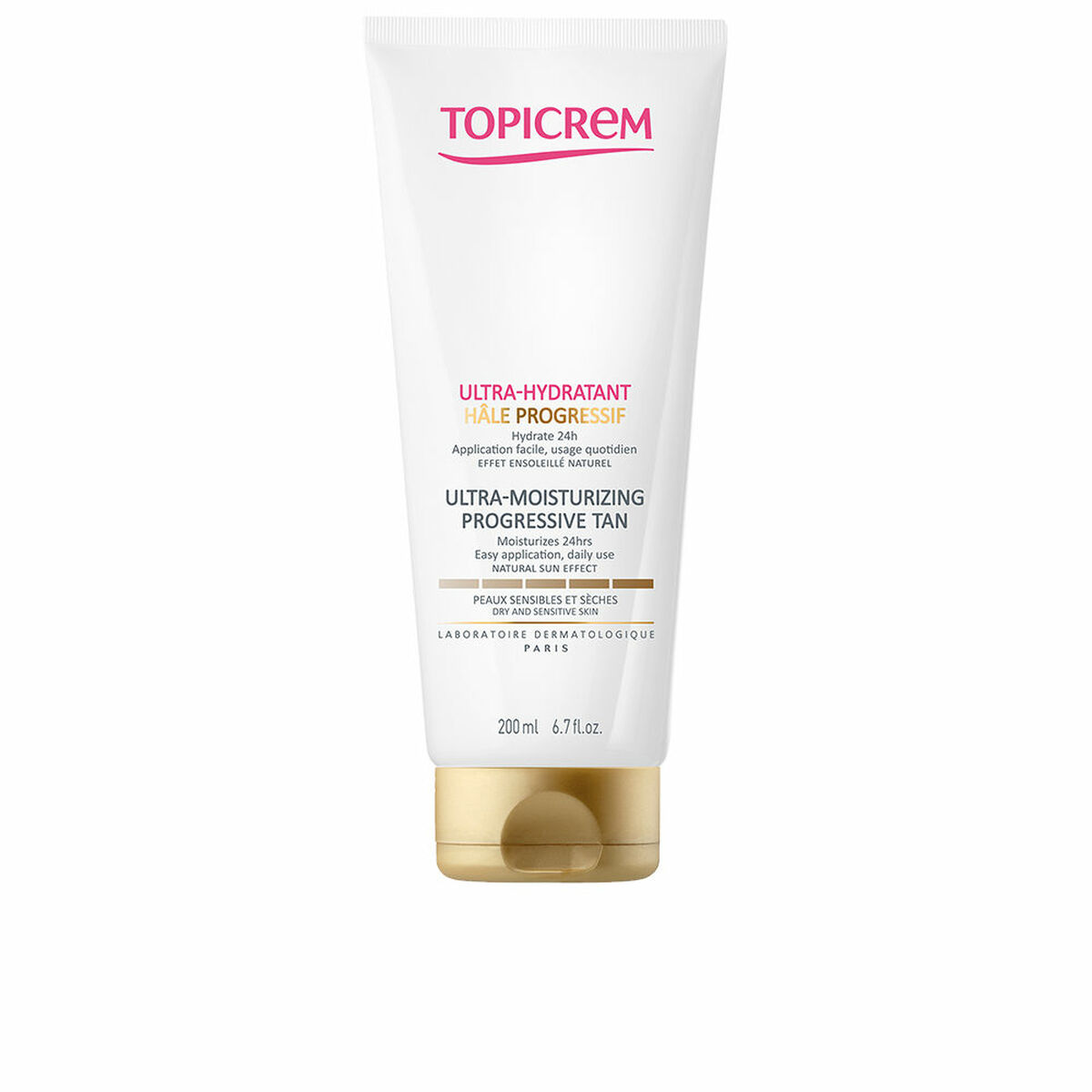 Fuktighetsbevarande brun utan sol-lotion Topicrem Progressive Tan