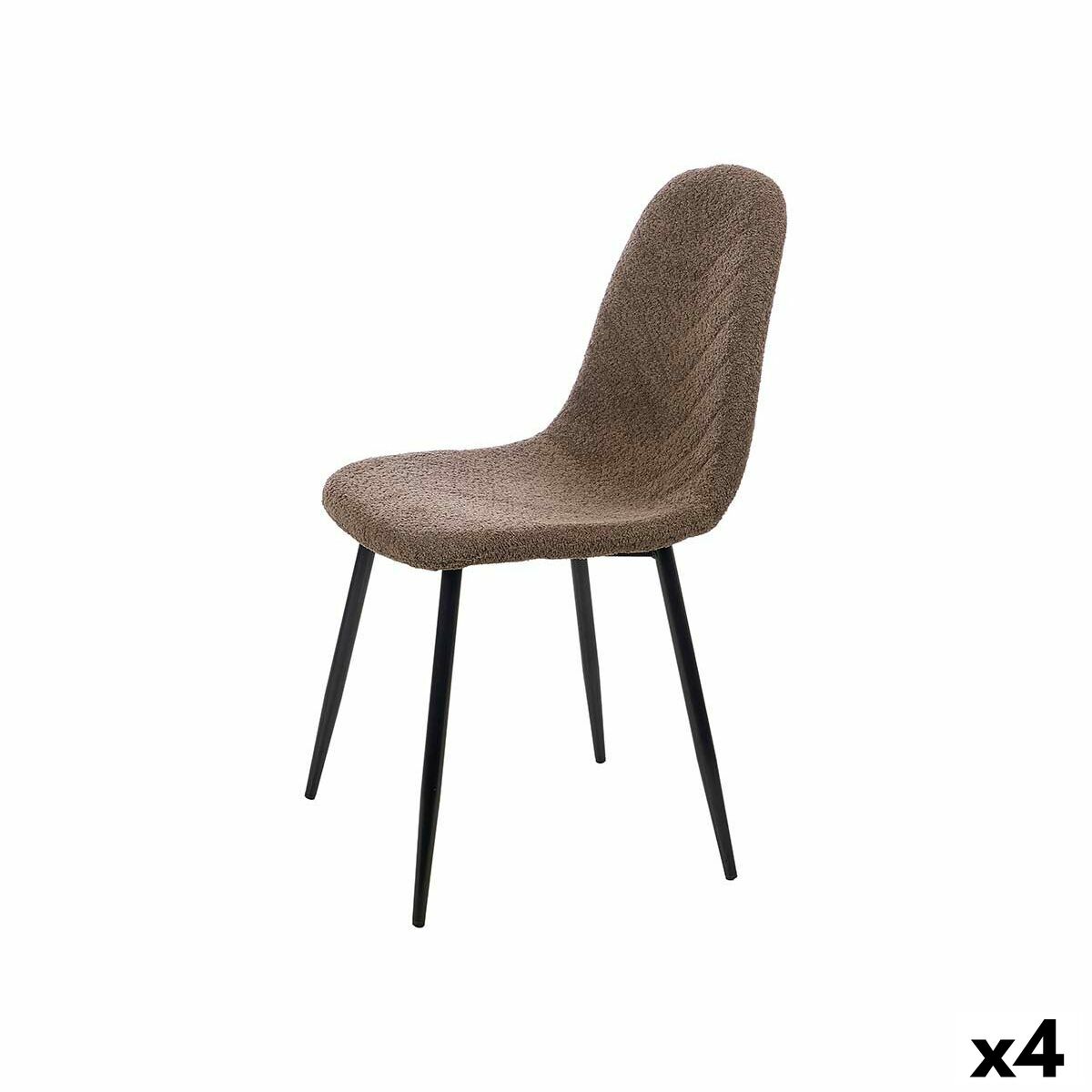 Stol Gift Decor Brun Metall Tyg Trä av polyeten Fleece 45 x 89 x 53 cm (4 antal)