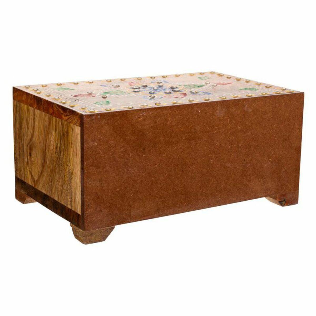 Smyckeskrin Alexandra House Living Multicolour Naturell Mangoträ Trä MDF 14 x 10 x 23 cm 2 lådor - 6