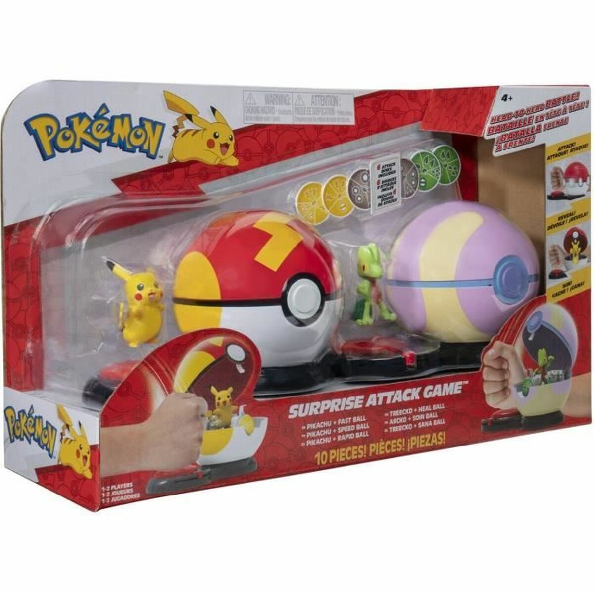 Playset Pokémon Poke Ball surprise attack Pikachu vs Arcko 6 Delar - 5