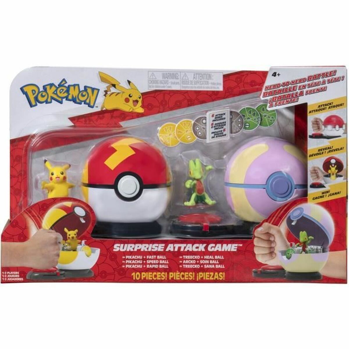 Playset Pokémon Poke Ball surprise attack Pikachu vs Arcko 6 Delar - 4