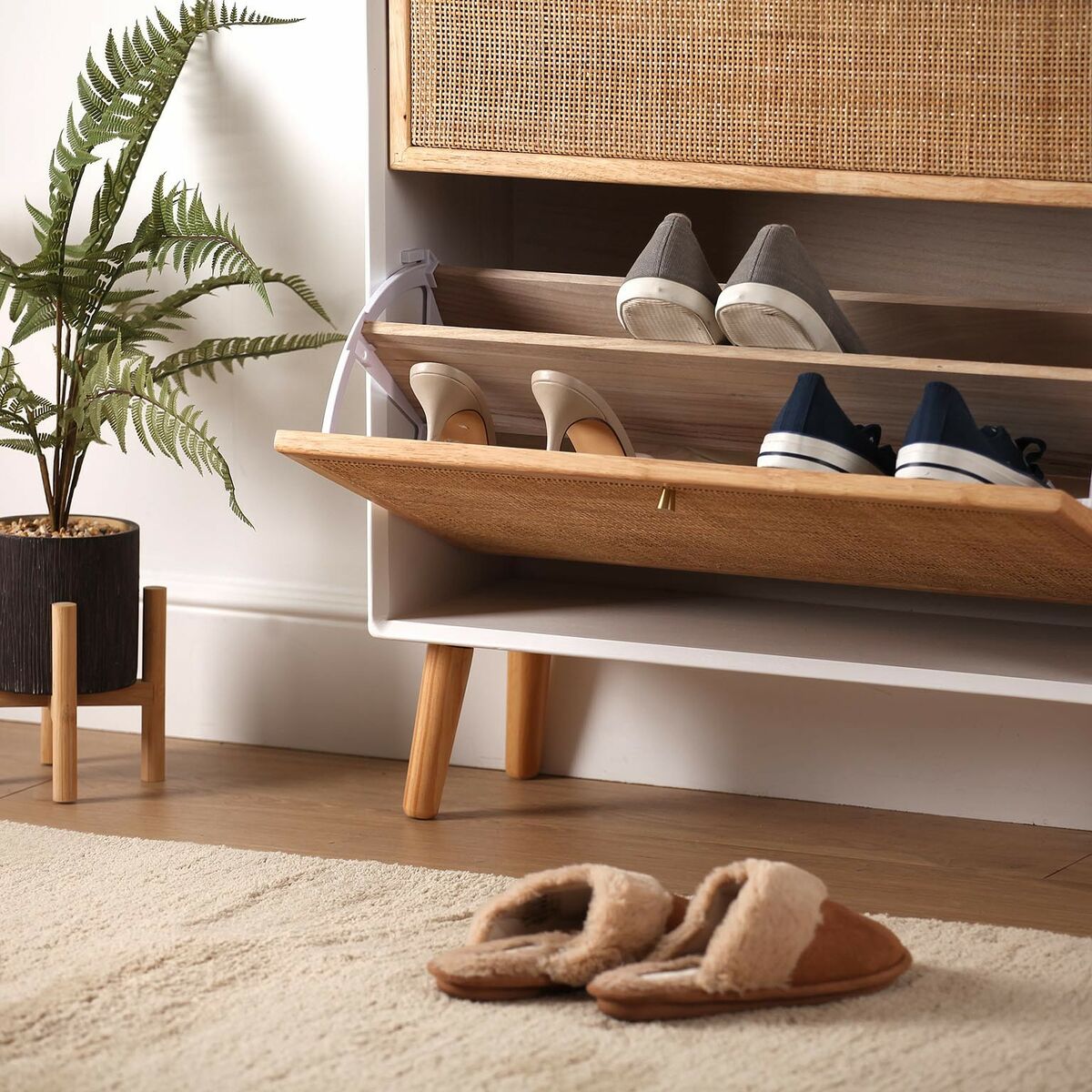 Skoställ Versa Vega Rattan Paulowniaträ 25,5 x 106 x 70 cm - 2