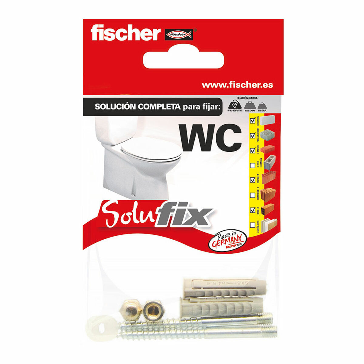 Fästsats Fischer Solufix 502696 Toalett