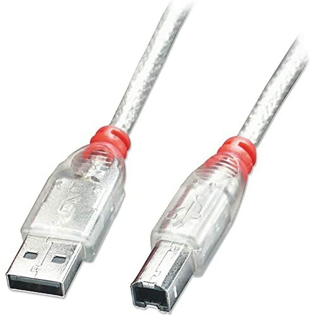 USB A till USB B Kabel LINDY 41753 Vit Transparent - 2