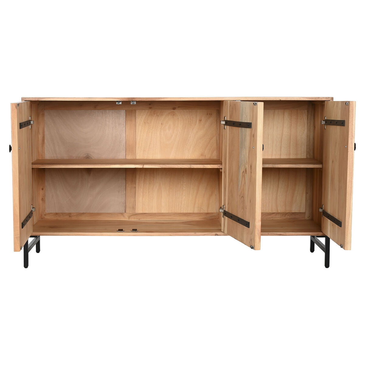 Skänk Home ESPRIT Brun Svart Metall Akaciaträ 145 x 40 x 80 cm - 3