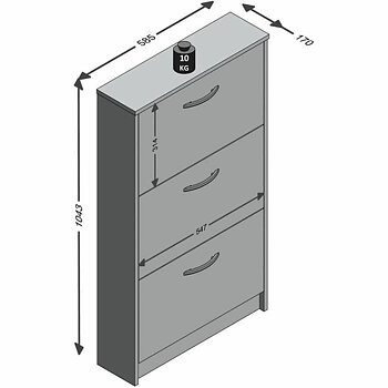 Skoställ FMD Vit 58,5 x 104,5 x 17 cm