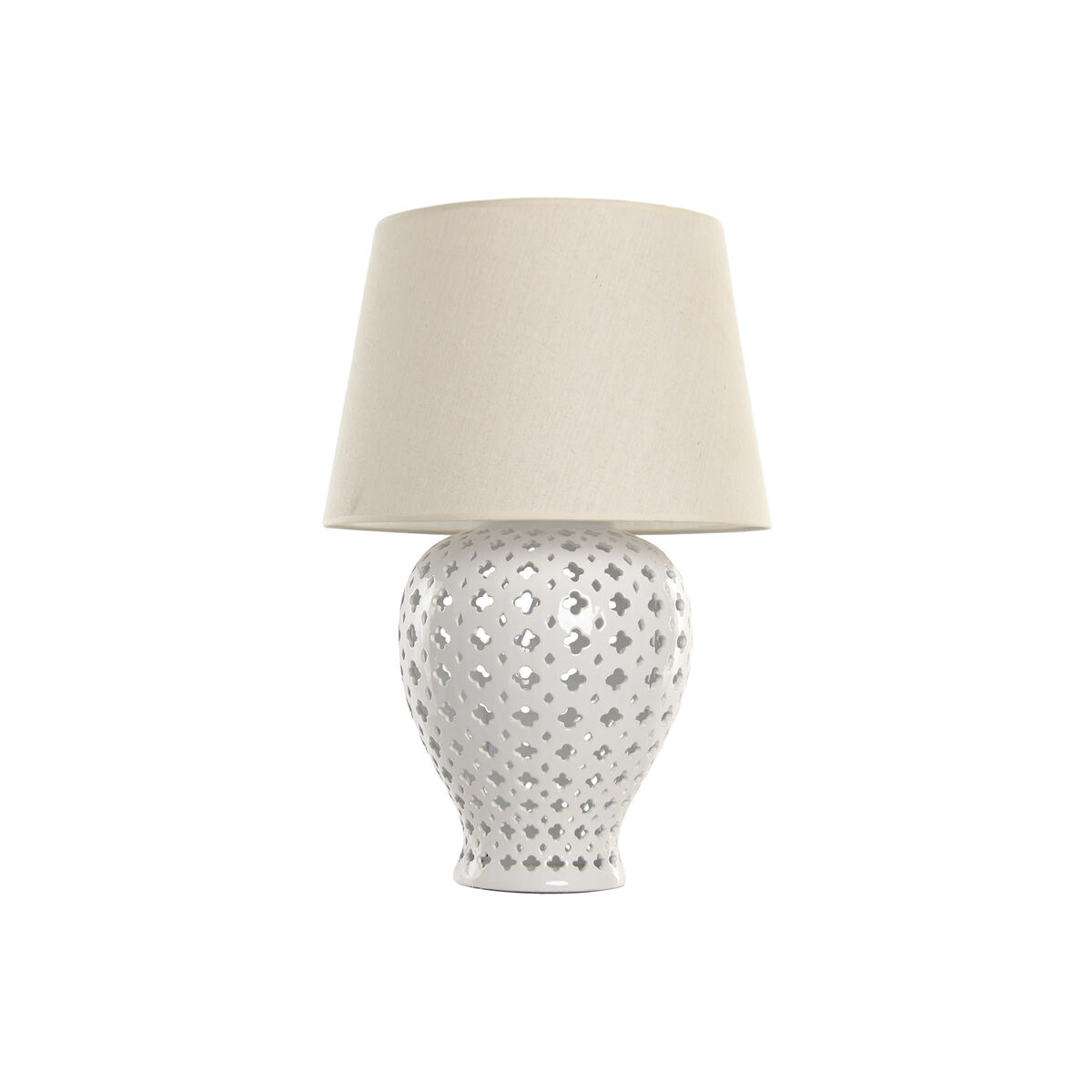 Bordslampa Home ESPRIT Vit Beige 220 V
