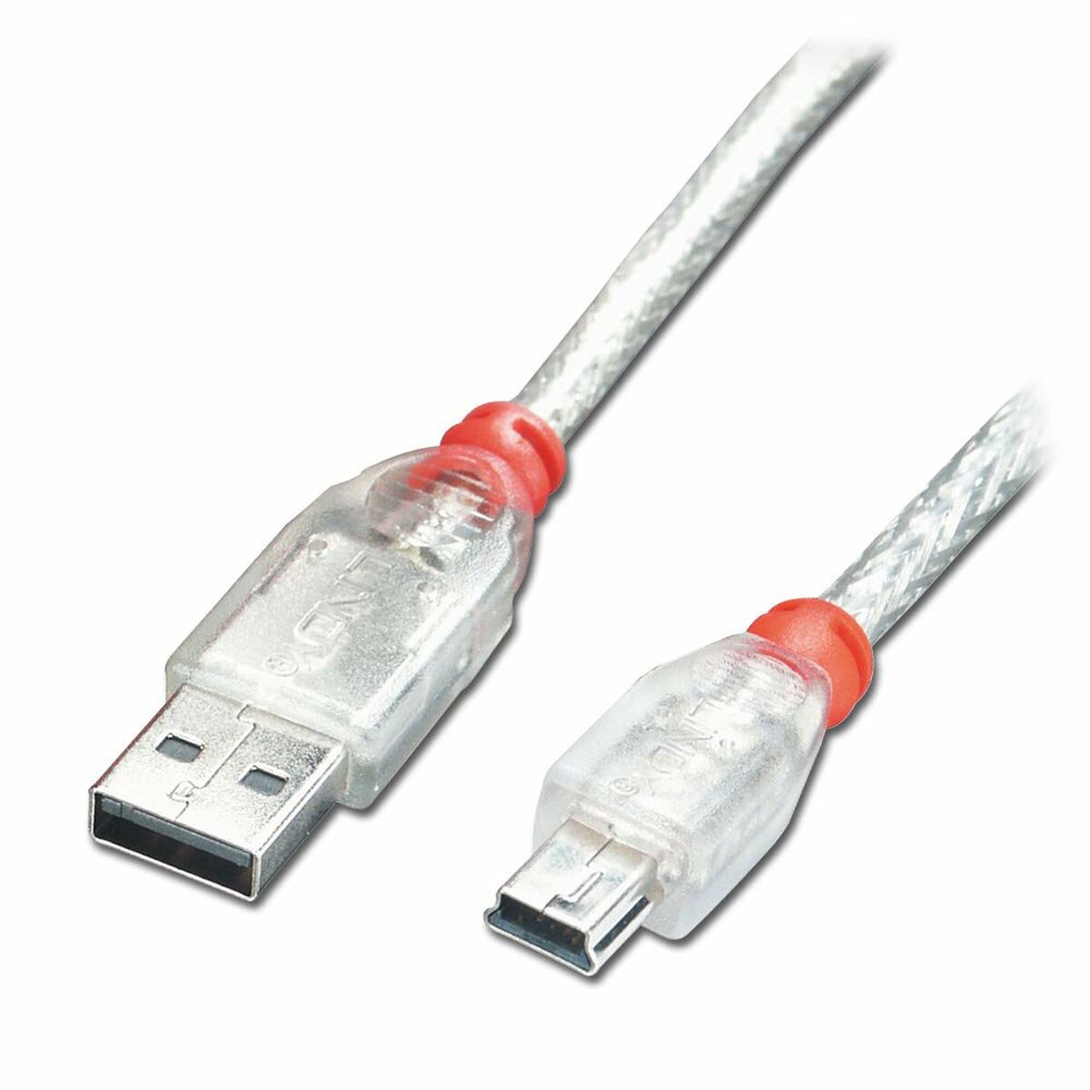 USB 2.0 A till Mini USB B Kabel LINDY 41780 20 cm Transparent - 2