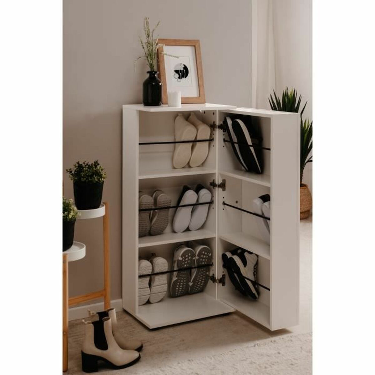 Skoställ Finori  Vit 100 x 110 x 34 cm - 6