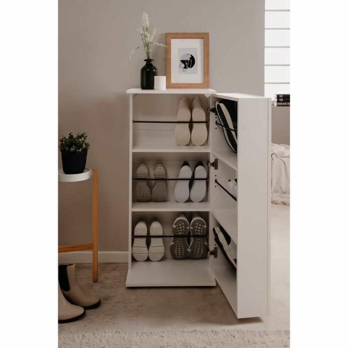 Skoställ Finori  Vit 100 x 110 x 34 cm - 5