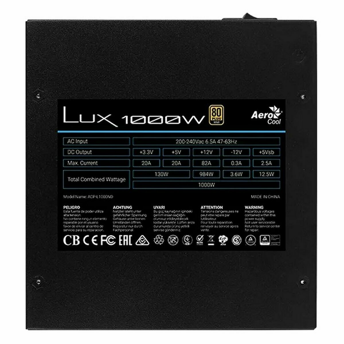 Strömtillförsel Aerocool LUX1000 ATX 1000 W 80 Plus Gold - 2