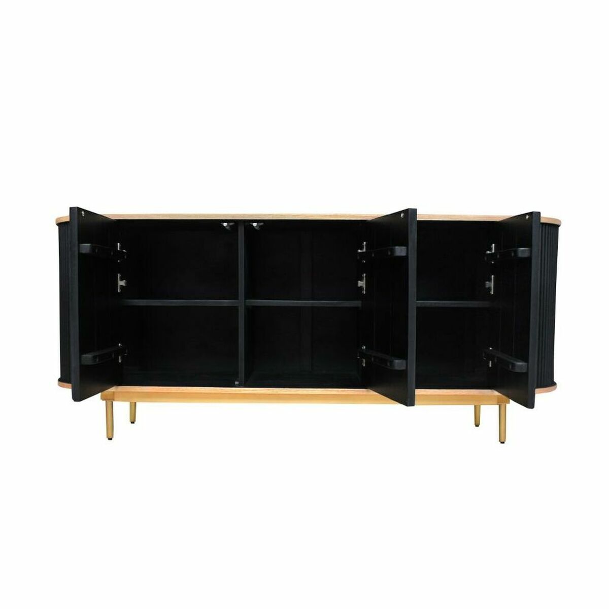 Skänk DKD Home Decor 177 x 45 x 75 cm Naturell Svart Tölgy Mangoträ