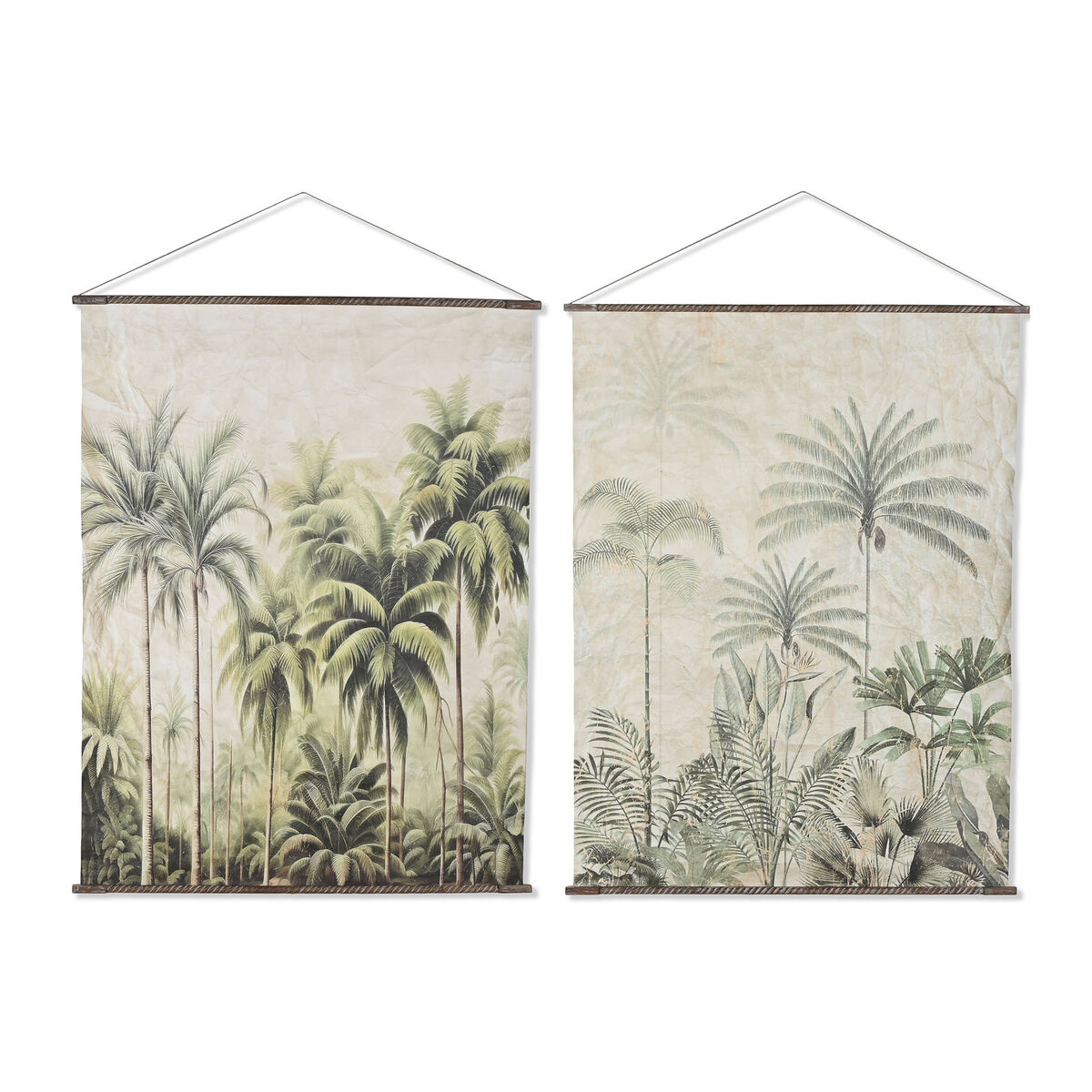 Kanvas Home ESPRIT Grön Beige Palmer 138 X 2,8 X 180 CM (2 antal)