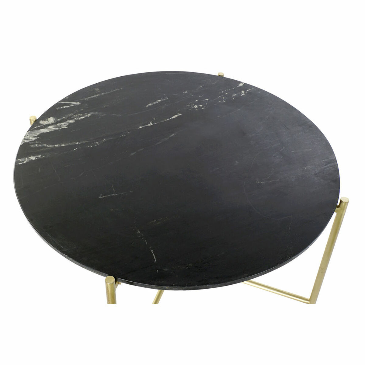Sidobord DKD Home Decor Svart Gyllene Marmor Järn (81 x 81 x 44 cm) - 6
