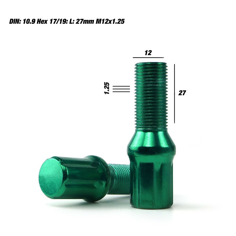 Set Skruv OMP 27 mm Grön 20 uds M12 x 1,25 - 6
