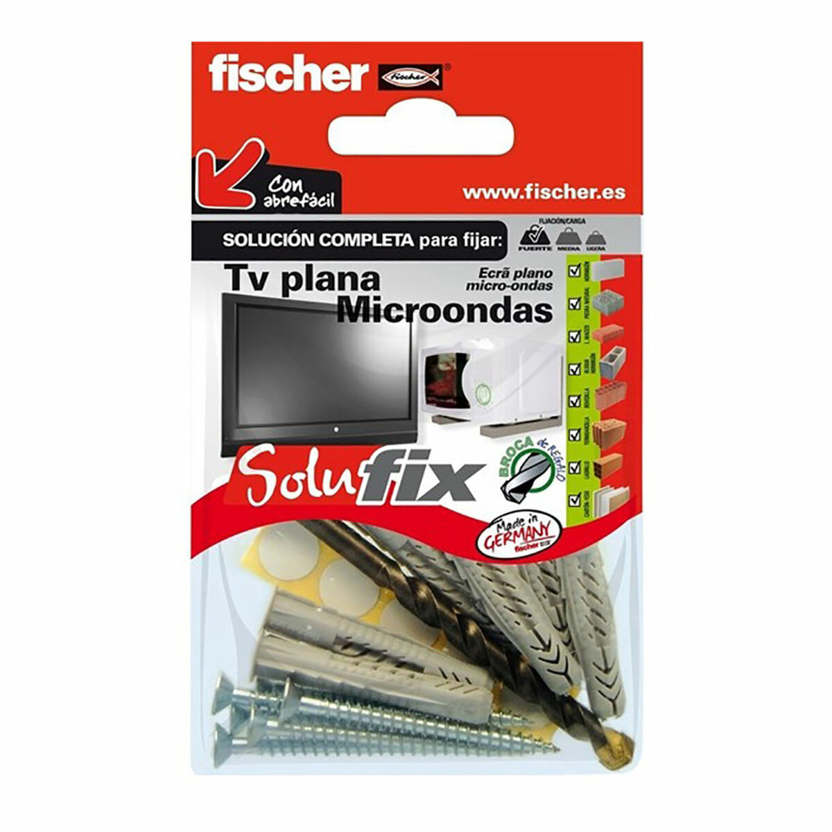 Fästsats Fischer Solufix 502690 Mikrovågsugnen Television 10 Delar
