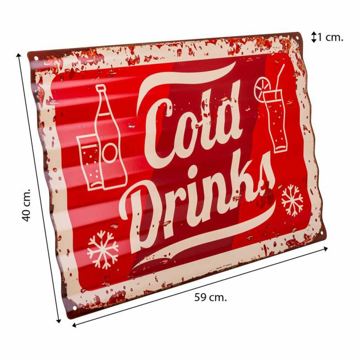 Väggplatta Alexandra House Living Cold Drink Järn 59 x 1 x 40 cm - 7
