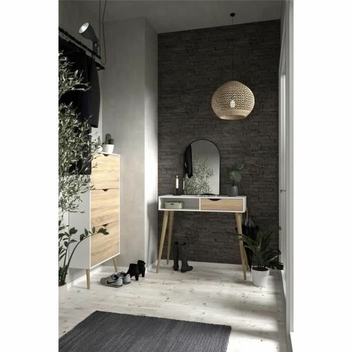 Skoställ Vit Trä Tölgy 70,2 x 23,9 x 138,9 cm - 2