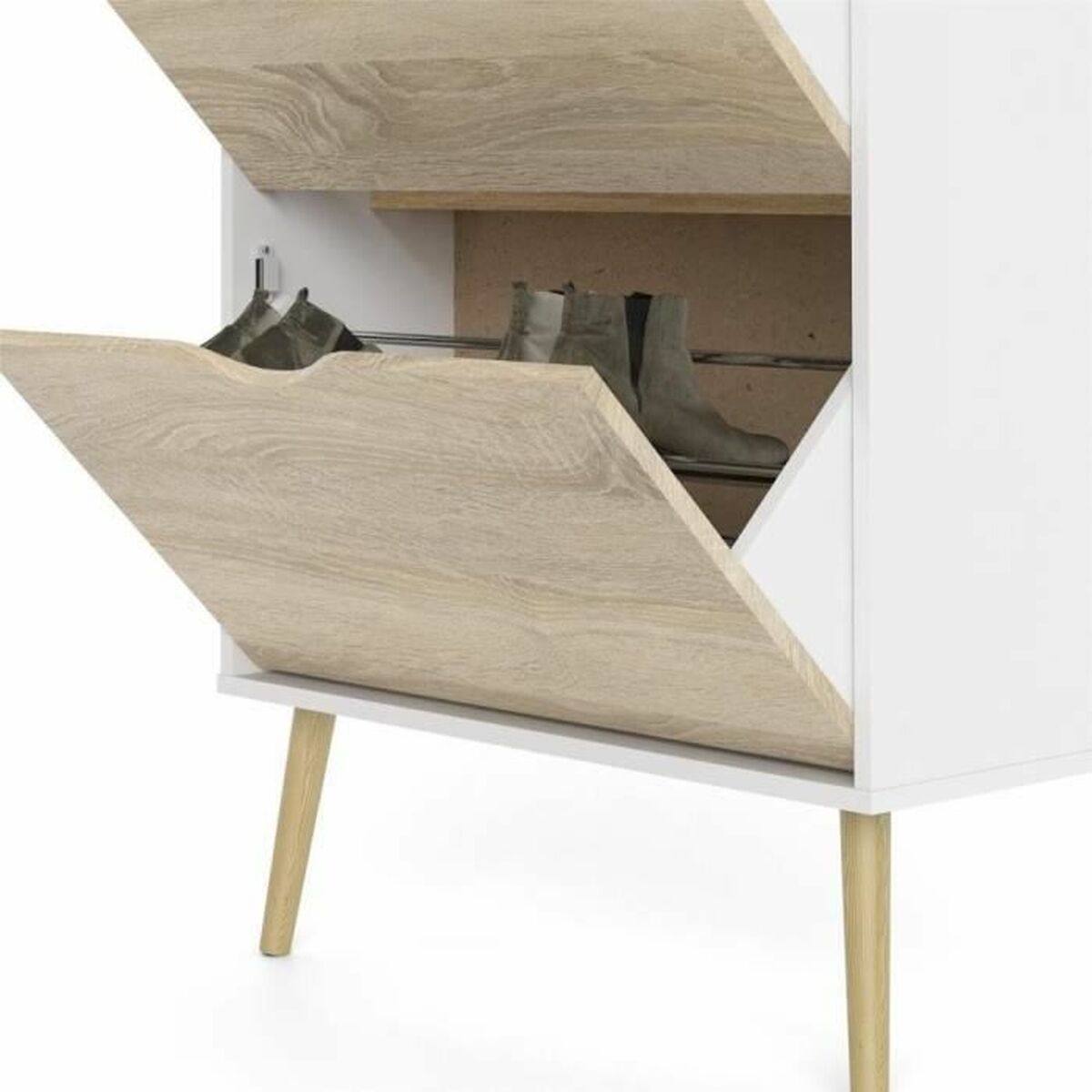 Skoställ Vit Trä Tölgy 70,2 x 23,9 x 138,9 cm - 5
