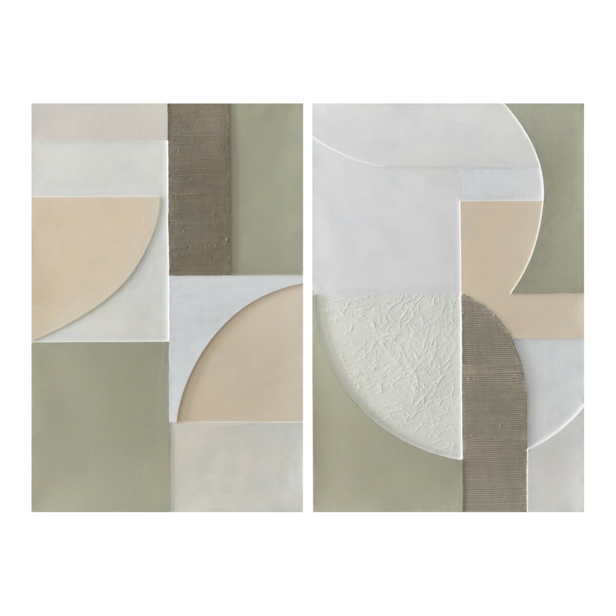 Kanvas Home ESPRIT Vit Grön Abstrakt Urban 80 x 3,5 x 120 cm (2 antal)