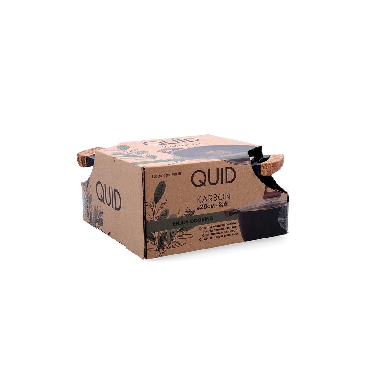 Kastrull med lock Quid Karbon gjuta aluminium Svart 20 cm - 2