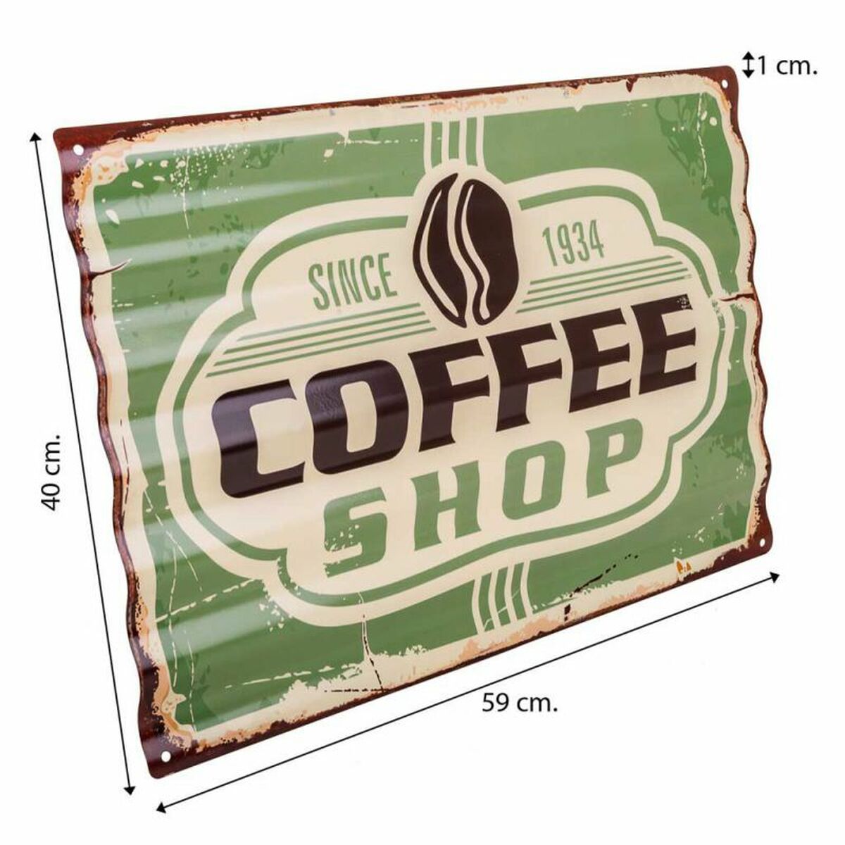 Väggplatta Alexandra House Living Coffee Shop Järn 59 x 1 x 40 cm - 7