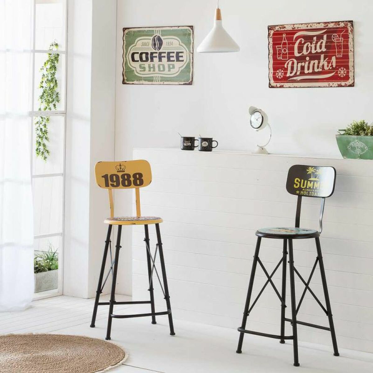 Väggplatta Alexandra House Living Coffee Shop Järn 59 x 1 x 40 cm - 2