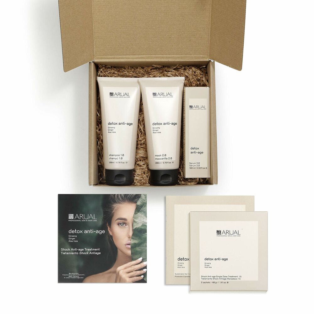 Reparerande hårbehandling Detox Anti-Age Arual 4 Delar